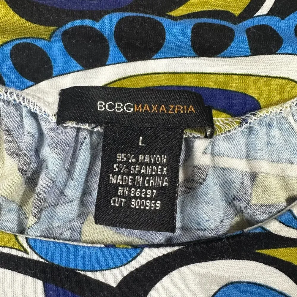 BCBGMAXAZRIA Abstract Psychedelic Geometric Print Dress